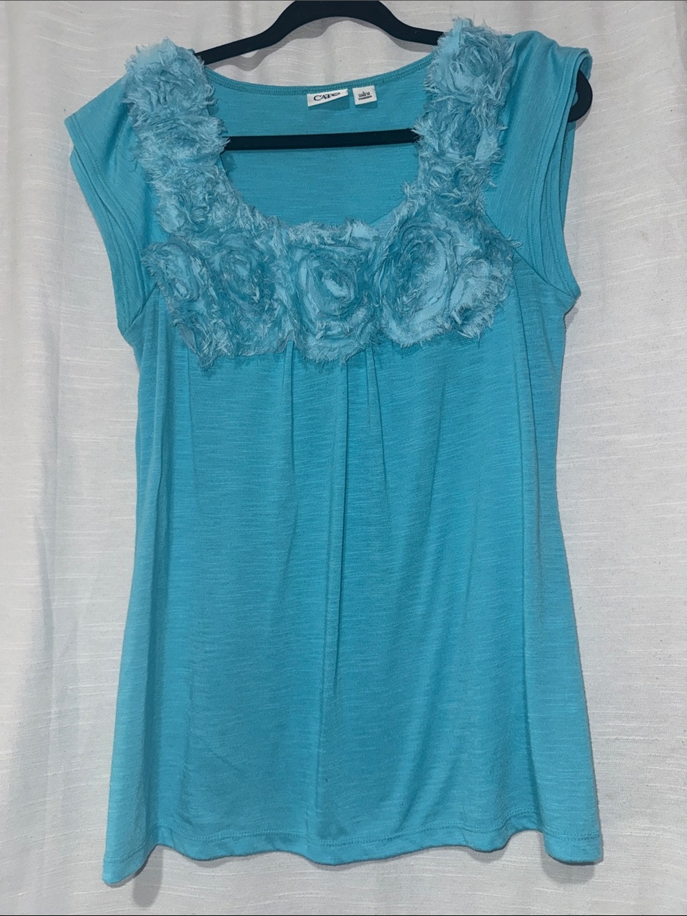 Cato Teal Short Sleeve Knit Top